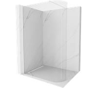 Mexen Kioto-R paroi de douche arrondie Walk-in 130 x 200 cm, transparent 8 mm, blanc - 800-130-101-20-06 21267 5905315200549