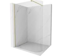 Mexen Kioto-R paroi de douche arrondie Walk-in 150 x 200 cm, transparent 8 mm, or brossé - 800-150-101-55-06 38463 5905315240804
