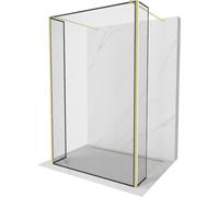 Mexen Kioto Set de paroi de douche 90x30 cm, noir/or, pose libre