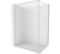 Mexen Kioto-XF paroi de douche Walk-in avec cadre 120 x 202 cm, givrée 10 mm, or brossé - 800-120-104-55-30-X 59737 5905315539786