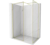 Mexen Kioto-XF paroi de douche Walk-in avec cadre 130 x 90 cm, transparent 10 mm, or brossé - 800-130-202-04-55-090-XF 60854 5905315563989