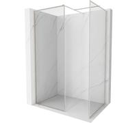 Mexen Kioto-XF paroi de douche Walk-in avec cadre 150x90 cm, transparent 10 mm, nickel brossé - 800-150-202-04-97-090-XF 61129 5905315566706