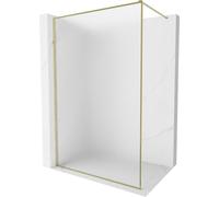 Mexen Kioto-XF Paroi de douche Walk-in avec cadre 160 x 202 cm Frost 10 mm Doré