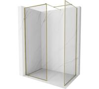 Mexen Kioto-XF paroi de douche Walk-in avec cadre 160 x 70 cm, transparente 10 mm, or - 800-160-202-04-50-070-XF 60795 5905315563392