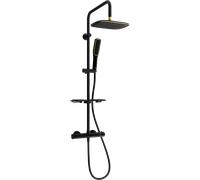 Mexen KT49 ensemble de douche externe avec pomme de douche et mitigeur thermostatique, noir/or - 771504993-75 1995 5907709141919