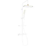 Mexen KT49 ensemble de douche mural avec pomme de douche et robinet thermostatique, blanc/or - 771504993-25 1993 5907709141896