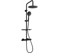 Mexen KT67 ensemble de douche en surface avec pomme de douche et robinet thermostatique, noir - 771506793-70 2000 5907709141940
