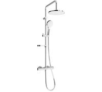 Mexen KX05 ensemble de douche à montage mural avec pomme de douche et mitigeur thermostatique, chrome/blanc - 771500591-00