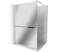 Mexen Kyoto + paroi de douche 110 x 200 cm, verre miroir, chrome, plateau inclus