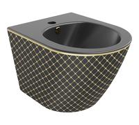 Mexen Lena bidet suspendu, motif noir mat/doré tartan - 35224879 15875 5907709154742