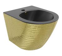 Mexen Lena bidet suspendu, noir mat/motif à écailles dorées - 35224878 15876 5907709154735