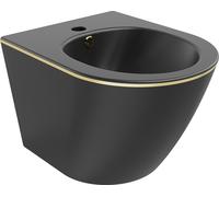 Mexen Lena Bidet suspendu, noir mat/or motif géométrique - 35224875