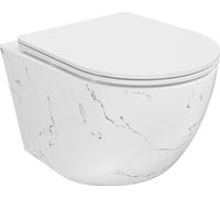 Mexen Lena Cuvette de WC Rimless avec abattant Slim à fermeture lente, plastique thermodurci, pierre blanche - 30224093