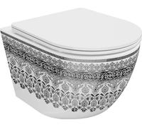 Mexen Lena Cuvette de WC Rimless avec cuvette abaissable Slim, en duroplast, blanc/noir Motif - 30224095
