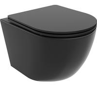Mexen Lena Cuvette de WC Rimless Tornado avec abattant Soft-Close Slim, en plastique thermodurcissable, noir mat - 30221085T