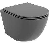 Mexen Lena Cuvette de WC sans rebord avec plaque mince à chute lente, duroplast, Dark Matte Black - 30224071