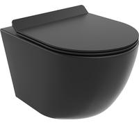Mexen Lena Cuvette de WC sans rebord avec plaque mince à chute lente, duroplast, Matte Black - 30220185
