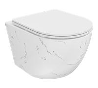Mexen Lena cuvette WC Rimless avec abattant à descente amortie slim, duroplast, pierre blanche - 30224093 35092 5905315067036