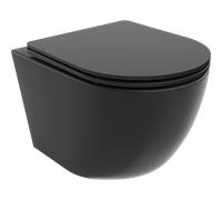 Mexen Lena cuvette WC Rimless avec abattant à descente lente slim, duroplast, noir mat - 30221085 4305 5907709125797
