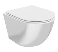 Mexen Lena cuvette WC Rimless avec abattant slim à descente amortie, duroplast, blanc/argent - 30224004 21410 5905315200938