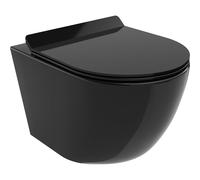 Mexen Lena cuvette WC sans bride avec abattant à descente amortie slim, duroplast, noir brillant - 30224070 4291 5903163389164