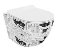 Mexen Lena cuvette WC sans bride avec abattant à descente lente slim, duroplast, blanc motif - 30224099 4314 5907709112315