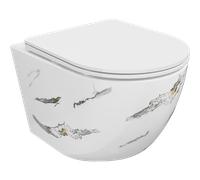 Mexen Lena cuvette WC sans bride avec abattant à descente lente slim, duroplast, pierre blanche - 30224091 35082 5905315067012