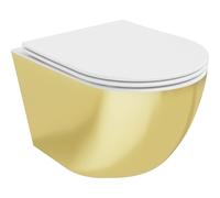 Mexen Lena cuvette WC sans rebord avec abattant à fermeture lente slim, duroplast, blanc/or - 30224006 16083 5907709154476
