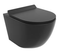 Mexen Lena cuvette WC sans rebord avec abattant à descente lente slim, duroplast, noir mat - 30220185 4312 5907709125780