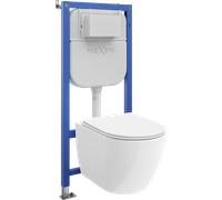 Mexen Lena ensemble de support WC encastré Tex E avec cuvette WC 2.0 Tornado et siège à descente amortie, blanc 101148 5907931044996