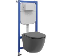 Mexen Lena ensemble encastré WC bâti-support pneumatique Tex Air E avec cuvette WC et abattant à fermeture progressive, gris 101173 5907931045245