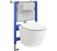 Mexen Lena ensemble encastré WC cadre pneumatique Tex Air XS-F avec cuvette WC Tornado et abattant à descente progressive, 101214 5907931045894