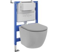 Mexen Lena ensemble encastré WC châssis pneumatique Tex Air XS-F avec cuvette WC et abattant à fermeture lente, gris clair 101158 5907931045092