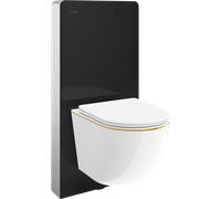Mexen Lena ensemble externe WC châssis pneumatique Tex Air G avec cuvette WC et abattant à descente lente, blanc/or 101135 5907931044873