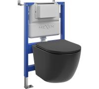 Mexen Lena ensemble WC encastré châssis pneumatique Tex Air XS-F avec cuvette WC et abattant à fermeture douce, noir mat 101246 5907931048130