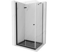 Mexen Lima cabine de douche pliable 90 x 100 cm, transparent, noir + receveur Flat, noir - 856-090-100-70-00-4070B 13442 5907709166707
