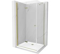 Mexen Lima cabine de douche pliante 100 x 70 cm, transparente, or + receveur plat - 856-100-070-50-00-4010 4711 5907709176218