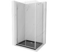 Mexen Lima cabine de douche pliante 120 x 80 cm, transparent, chrome + receveur plat, noir - 856-120-080-01-00-4070 13429 5907709166585