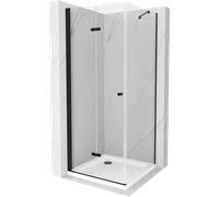 Mexen Lima cabine de douche pliante 70 x 70 cm, transparent, noir + receveur Flat, blanc - 856-070-070-70-00-4010B 13458 5907709166738