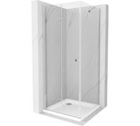 Mexen Lima cabine de douche pliante 80 x 100 cm, transparente, chromée + receveur de douche plat - 856-080-100-01-00-4010 4682 5907709175976
