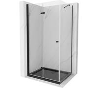 Mexen Lima cabine de douche pliante 80 x 100 cm, transparente, noire + receveur Flat, noir - 856-080-100-70-00-4070B 13439 5907709166684