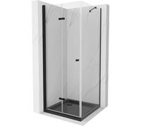 Mexen Lima cabine de douche pliante 90 x 90 cm, transparent, noir + receveur Flat, noir - 856-090-090-70-00-4070B 13441 5907709166691