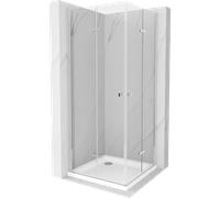 Mexen Lima Duo cabine de douche pliable 100 x 100 cm, transparent, chrome + receveur Flat - 856-100-100-01-02-4010 13299 5907709165601