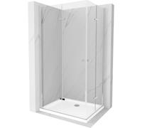Mexen Lima Duo cabine de douche pliable 90 x 80 cm, transparent, chrome + receveur plat - 856-090-080-01-02-4010 13296 5907709165168
