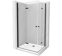 Mexen Lima Duo cabine de douche pliante 100 x 90 cm, transparent, noir + receveur Flat - 856-100-090-70-02-4010B 13326 5907709165304
