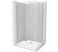 Mexen Lima Duo cabine de douche pliante 90 x 80 cm, transparent, chrome + receveur Flat - 856-090-080-01-02-4010 13296 5907709165168