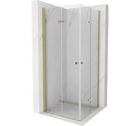 Mexen Lima Duo Cabine de douche pliante 90 x 90 cm, Transparent, Or - 856-090-090-50-00-02
