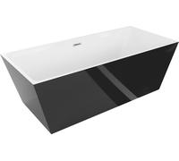 Mexen Lita baignoire autoportante 170 x 75 cm, blanc/noir, bonde chromée - 52121707575-01