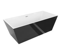 Mexen Lita baignoire autoportante 170 x 75 cm, blanc/noir, trop-plein chromé - 52121707575-01 45925 5905315380210