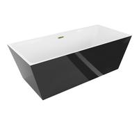 Mexen Lita baignoire autoportante 170 x 75 cm, blanche/noire, débordement doré - 52121707575-50 45929 5905315380234